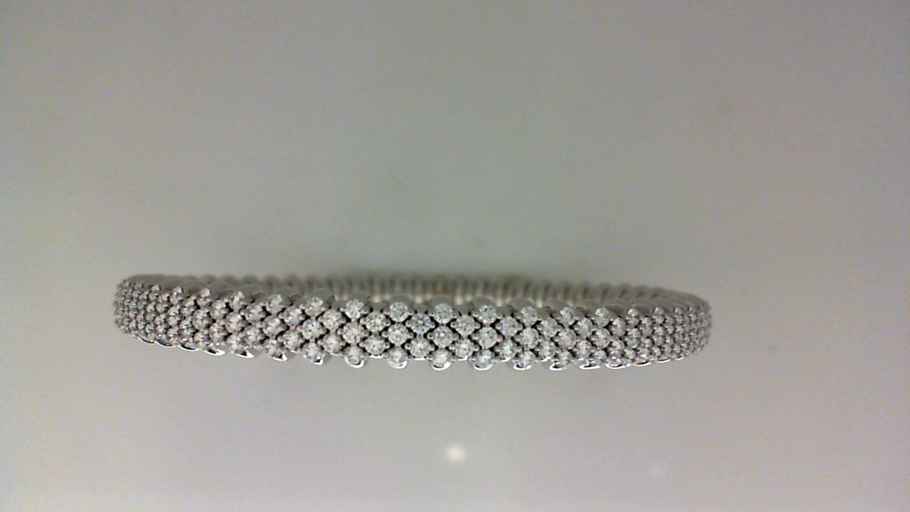 18K WHITE GOLD THREE ROW 