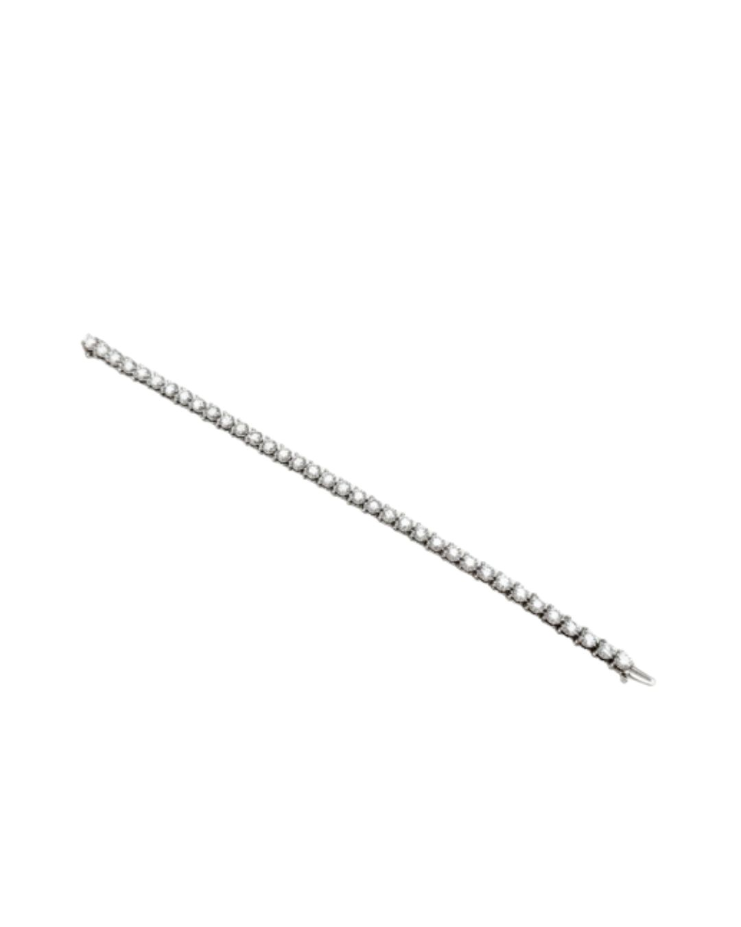 14K WHITE GOLD 2.00CTTW IN LINE BRACELET WITH 55 ROUND BRILLIANT VS2/SI1 CLARITY & HI COLOR  DIAMONDS SET IN THREE PRONG BASKETS