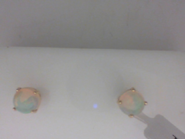 14K YELLOW GOLD 1.00CTTW ROUND OPAL STUD EARRINGS