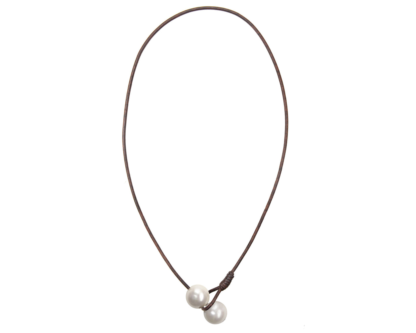 VINCENT PEACH SEAPLICITY NECKLACE WITH WHITE FRESHWATER PEARLS ON A 17