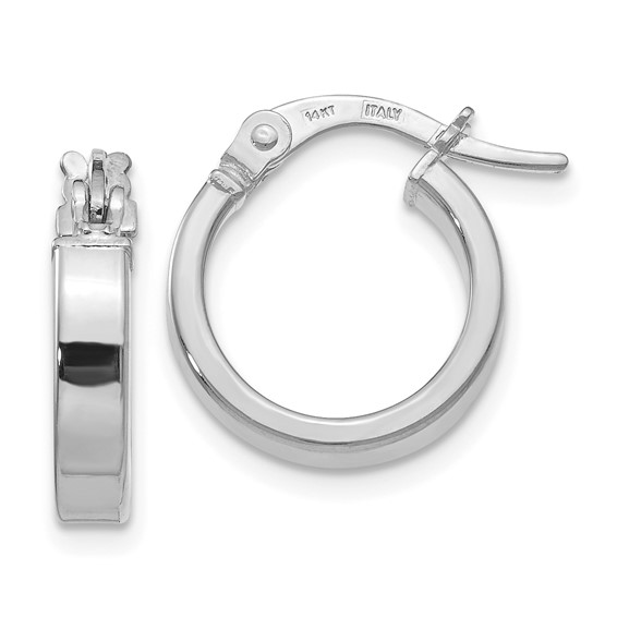 14K WHITE GOLD SMALL SQUARE HOOP EARRINGS