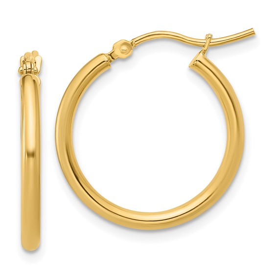 14K YELLOW GOLD HOOP EARRINGS