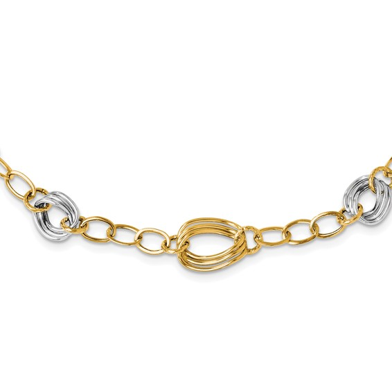 14K WHITE AND YELLOW GOLD 18