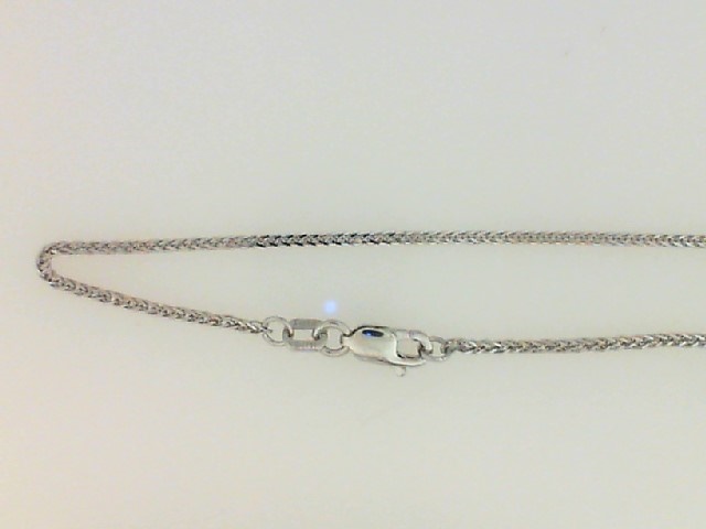 14K WHITE GOLD 16" 1MM DIAMOND CUT QUADRA WHEAT CHAIN WITH LOBSTER CLASP