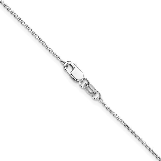 14K WHITE GOLD 20" 1.1MM DIAMOND CUT ROUND CABLE CHAIN WITH A LOBSTER CLASP