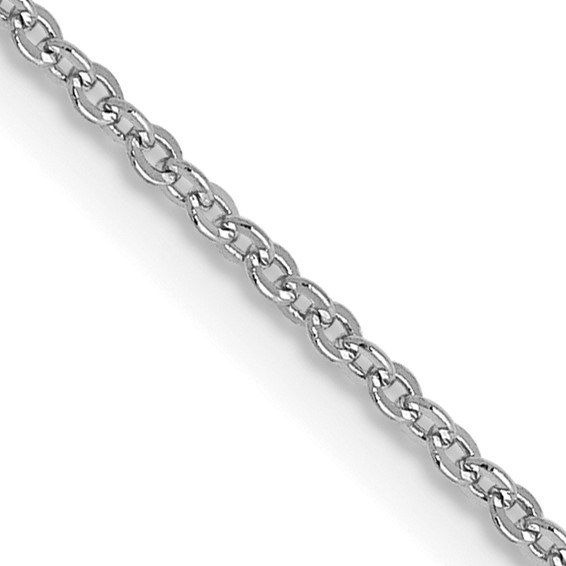 14K WHITE GOLD 1.1MM FLAT CABLE CHAIN WITH LOBSTER CLASP
