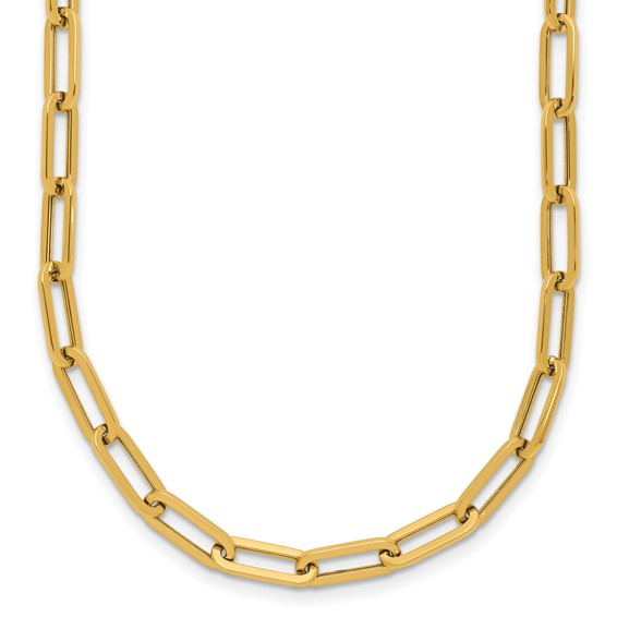 20" 14K YELLOW GOLD ELONGATED OPEN LINK CHAIN WITH A LOBSTER CLASP