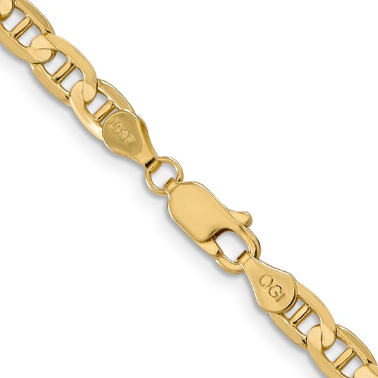 14K YELLOW GOLD 22" 4.5MM POLISHED ANCHOR CHAIN WITH A LOBSTER CLASP