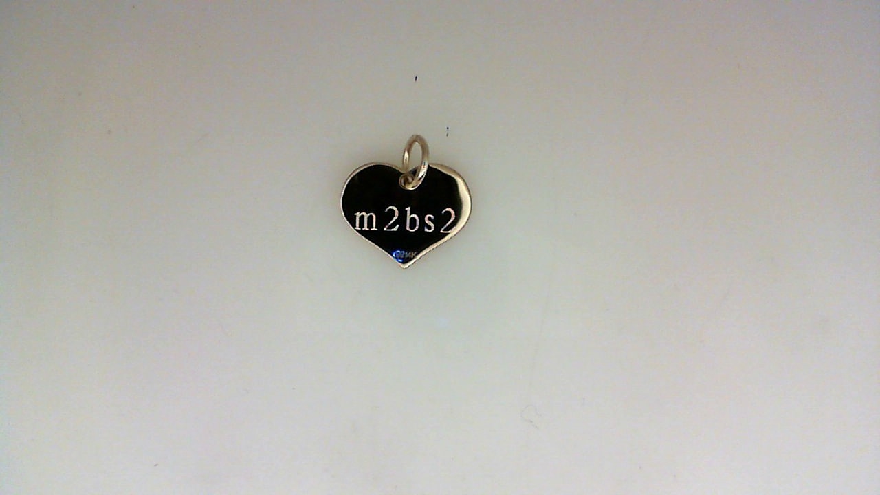 14K YELLOW GOLD HEART CHARM ENGRAVED IN ROMAN ON FRONT 