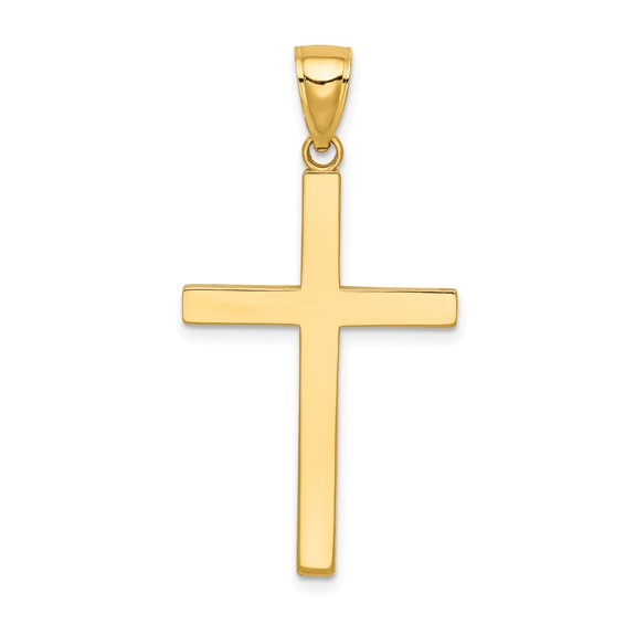 14K YELLOW GOLD POLISHED CROSS PENDANT