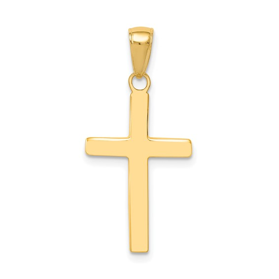 14K YELLOW GOLD POLISHED CROSS CHARM