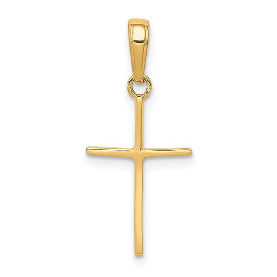 14K YELLOW GOLD SMALL POLISHED CROSS