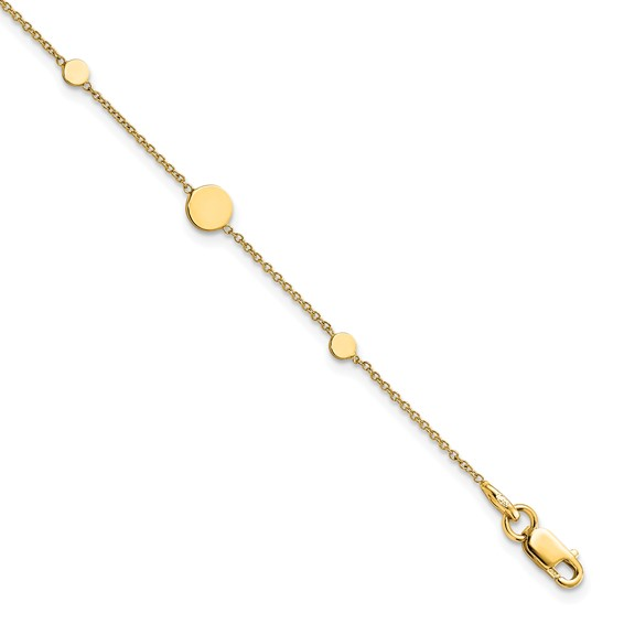 14K YELLOW GOLD 7.5" POLISHED DISC BRACELET