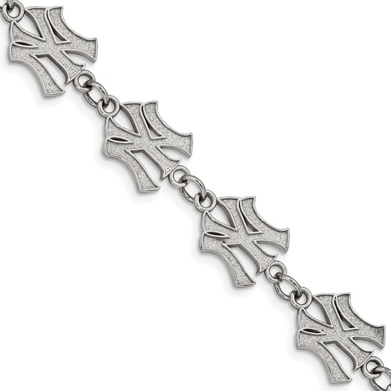 STAINLESS STEEL MLB LOGO NEW YORK YANKEES BRACELET
