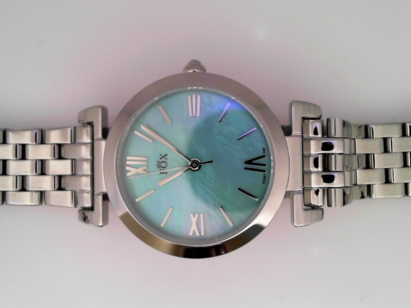 LADIES STAINLESS CASE AND BRACELET ROUD TURQUOISE MOTHER OF PEARL DIAL FOX WATCH