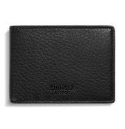 SHINOLA SLIM BIFOLD BLACK NATURAL GRAIN LEATHER WALLET