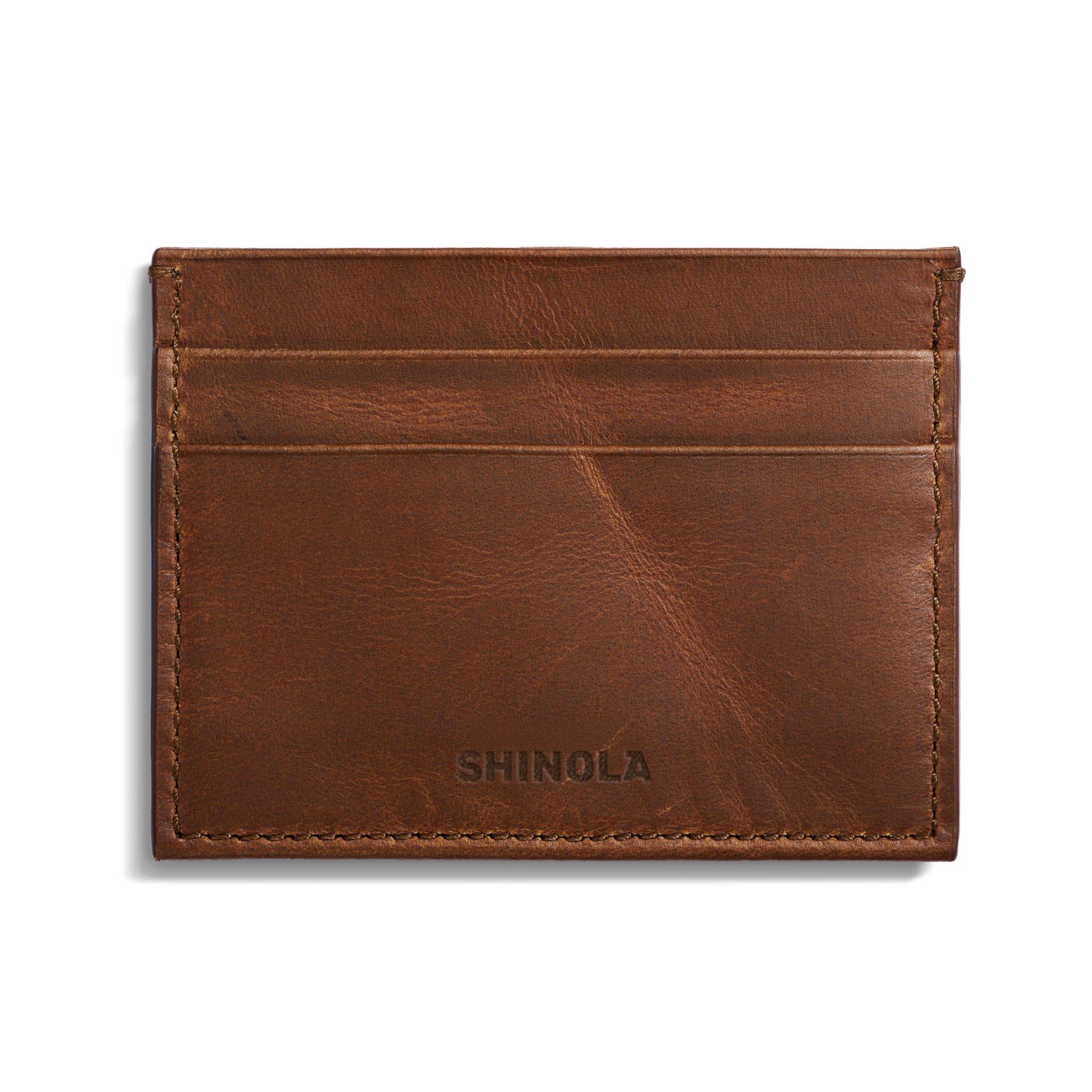 SHINOLA 5 POCKET CARD CASE NAVIGATOR IN MEDIUM BROWN