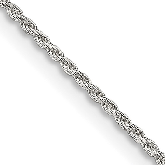 STERLING SILVER 16" 1.1MM DIAMOND CUT ROPE CHAIN WITH A LOBSTER CLASP
