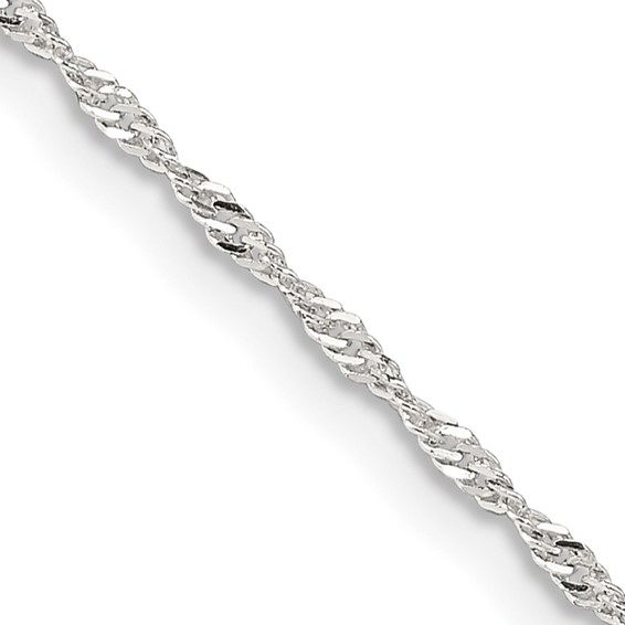 16" STERLING SILVER 1.4MM SINGAPORE CHAIN WITH A LOBSER CLASP