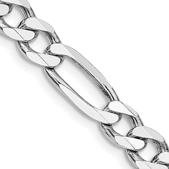 STERLING SILVER (RHODIUM PLATED) 20"6.5MM FIGARO CHAIN WITH A LOBSTER CLASP