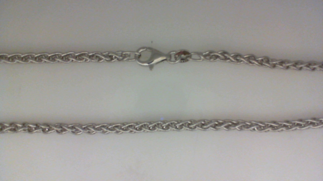 24" STERLINGSILVER (RHODIUM PLATED) 3MM WHEAT CHAIN WITH A LOBSTER CLASP