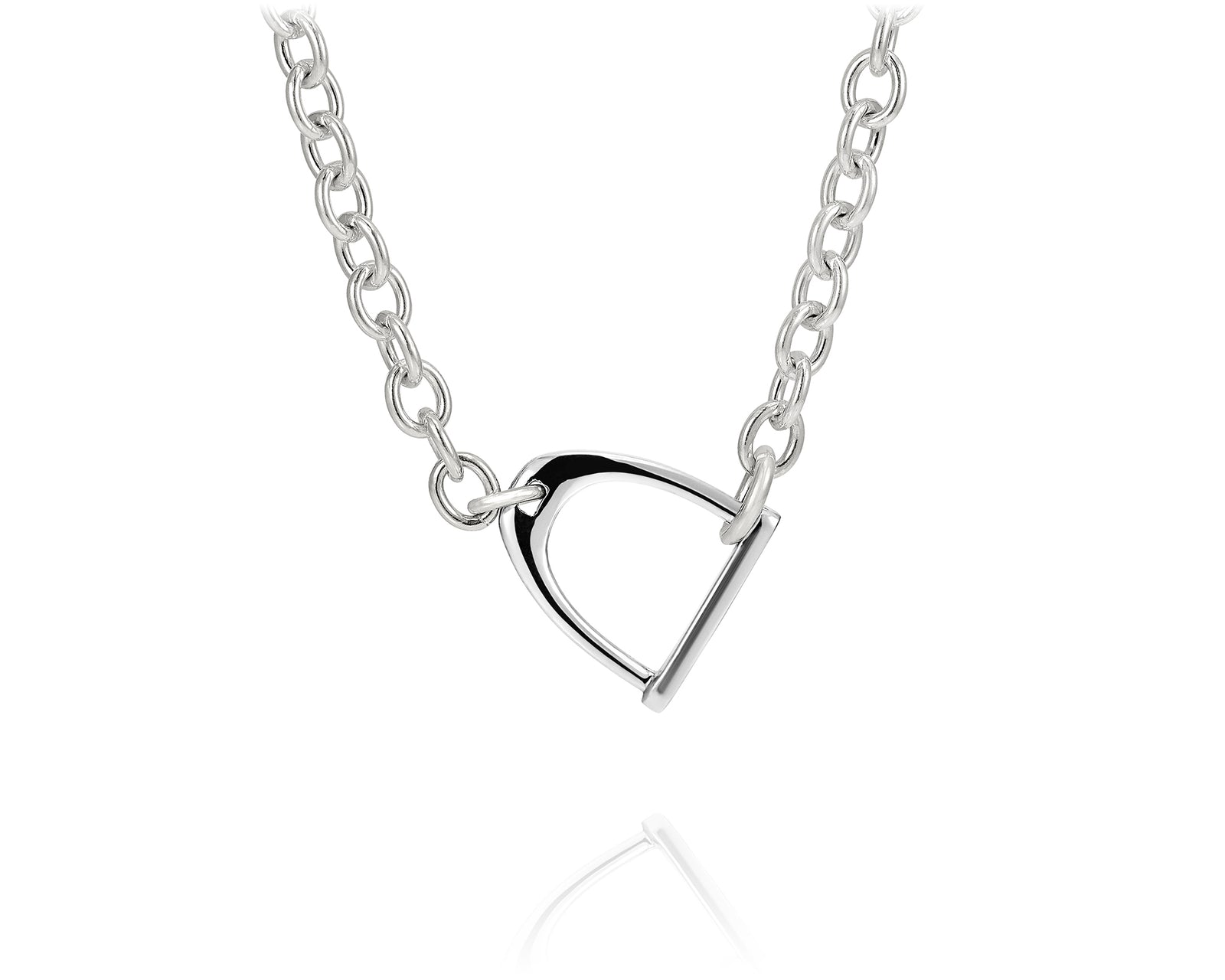 VINCENT PEACH STERLING SILVER CHAIN STALLION NECKLACE