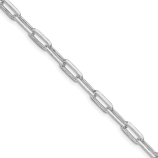 16" STERLING SILVER (RHODIUM PLATED) 4.25MM ELONGATED OPEN LNK CHAIN WITH A LOBSTER CLASP