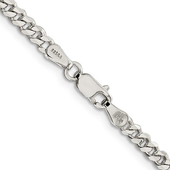 24" STERLING SILVER 3.5MM CURB CHAIN WITH A LOBSTER CLASP