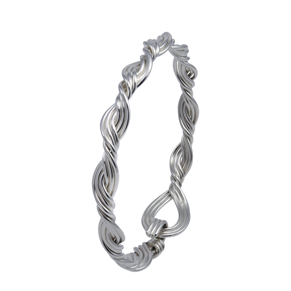 SARATOGA JEWELS STERLING SILVER WATER CUFF WATERFALL BRACELET SHINY