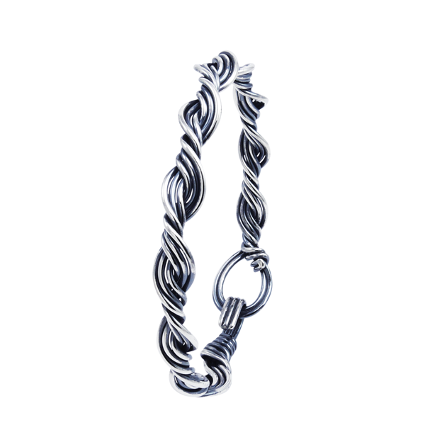 SARATOGA JEWELS STERLING SILVER WATER CUFF WATERFALL BRACELET WITH OXIDIZED FINISH