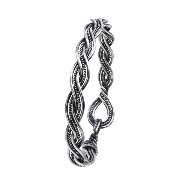 SARATOGA JEWELS STERLING SILVER WATER CUFF BABBLING BROOK BRACELET OXIDIZED