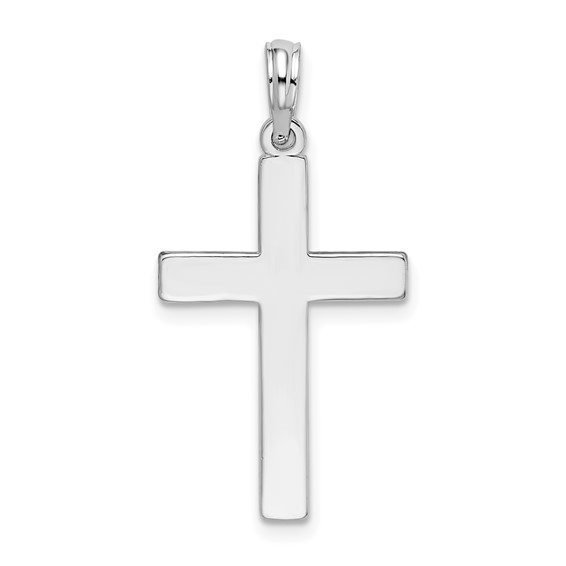 STERLING SILVER POLISHED FLAT CROSS PENDANT