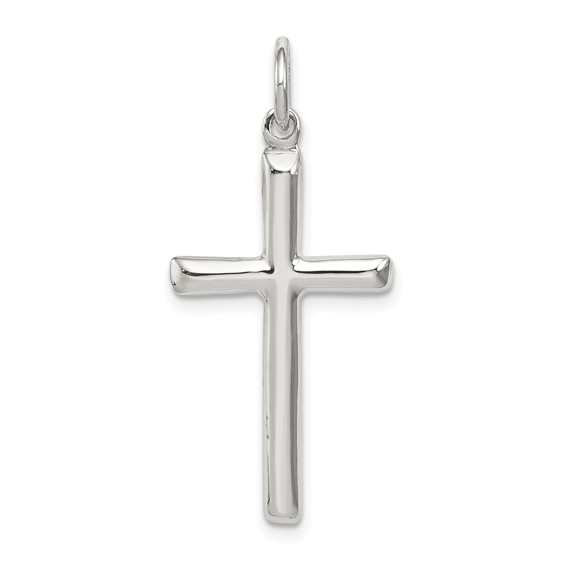 STERLING SILVER POLISHED SILVER CROSS CHARM