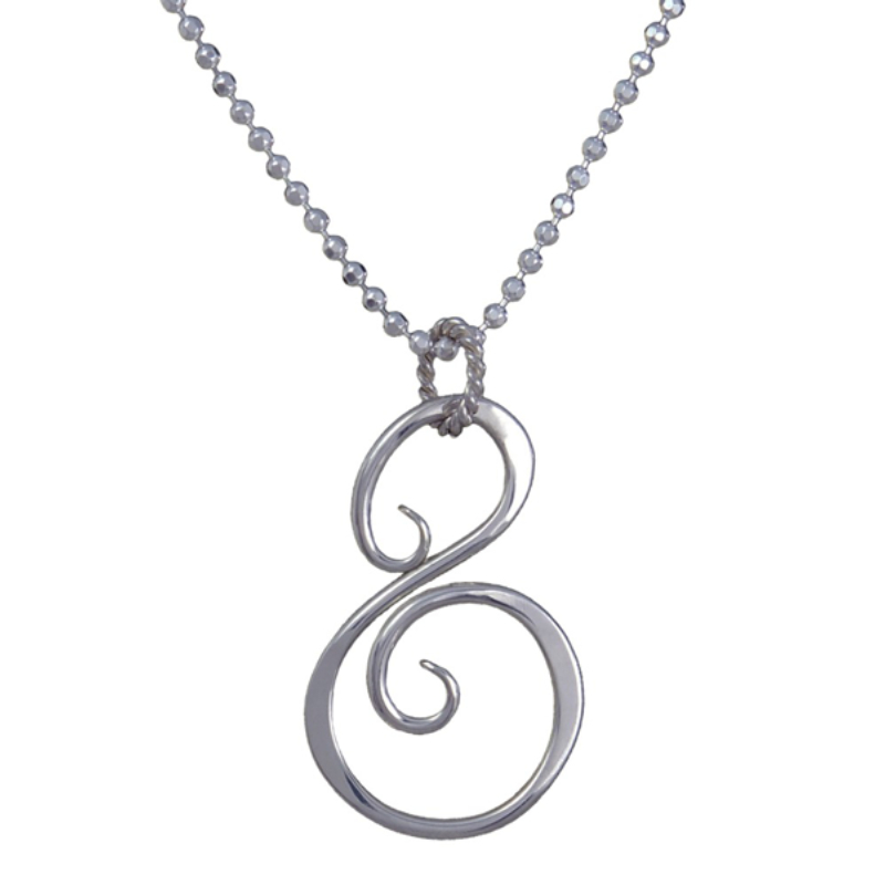 SARATOGA JEWELS STERLING SILVER TENDRIL ABSTRACTS SWAN NECKLACE ON AN 18" CHAIN