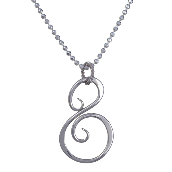 SARATOGA JEWELS STERLING SILVER TENDRIL ABSTRACTS SWAN NECKLACE ON AN 18