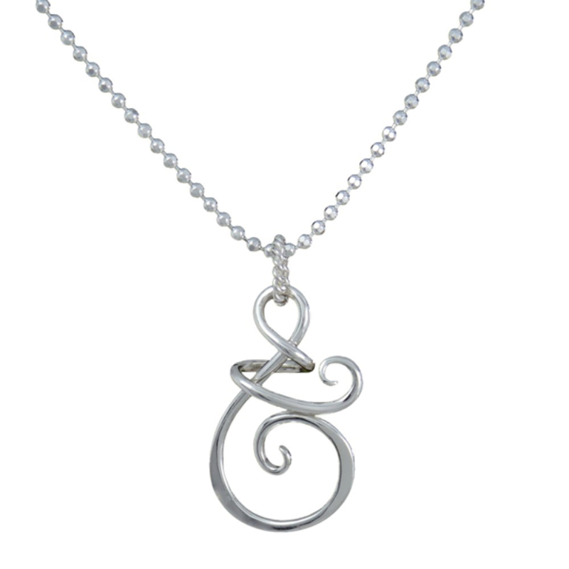 SARATOGA JEWELS STERLING SILVER TENDRIL ABSTRACTS FRIENDS NECKLACE ON AN 18" CHAIN