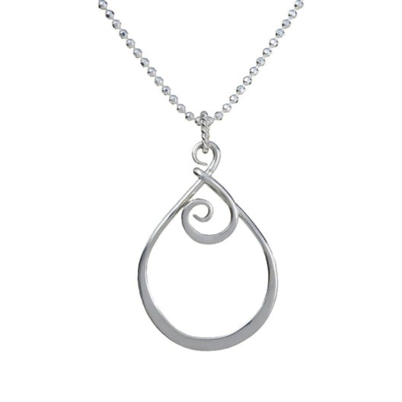 SARATOGA JEWELS STERLING SILVER TENDRIL SMALL ABSTRACTS EMERGENCE NECKLACE ON AN 18" CHAIN