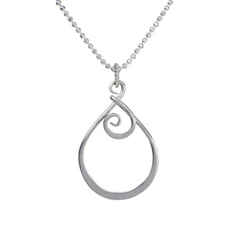 SARATOGA JEWELS STERLING SILVER TENDRIL SMALL ABSTRACTS EMERGENCE NECKLACE ON AN 18