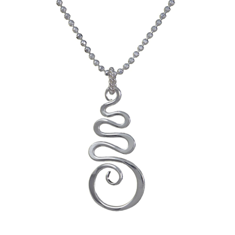 SARATOGA JEWELS STERLING SILVER TENDRIL ABSTRACTS JOURNEY NECKLACE ON AN 18" CHAIN