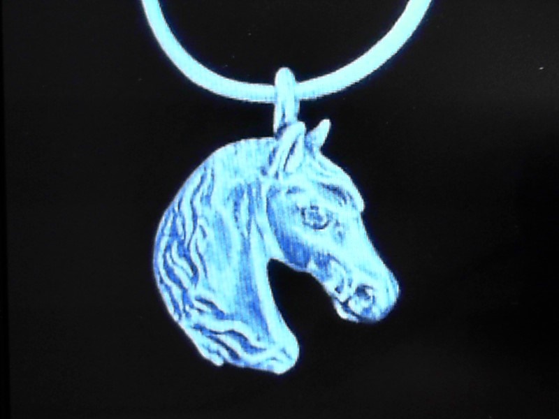 JANE HEART STERLING SILVER MINI HORSE WAVY MANE CHARM ON AN 18" SNAKE CHAIN