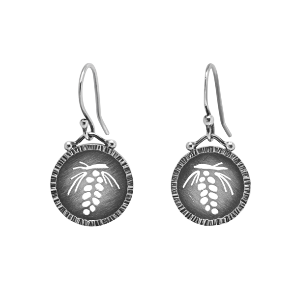 SARATOGA JEWELS STERLING SILVER WILDERNESS PINECONE EARRINGS ON WIRES