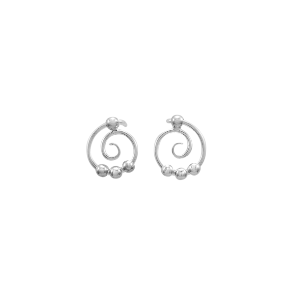 SARATOGA JEWELS STERLING SILVER DEW DROP SPIRAL POST EARRINGS