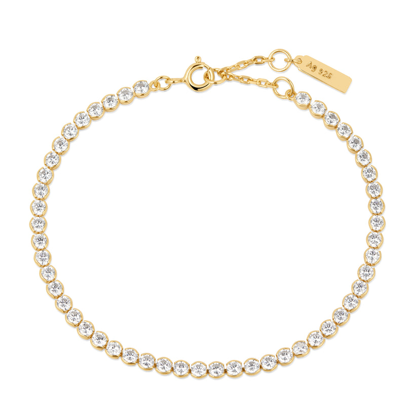 ANIA HAIE 14K GOLD PLATED ON STERLING SILVER GOLD ROW BEZEL SET BRACELET