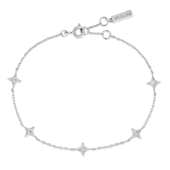 ANIA HAIE STERLING SILVER STARS STATION BRACELET