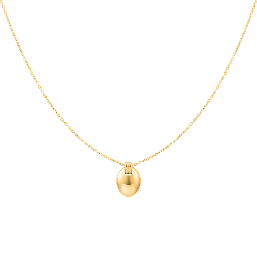 ANIA HAIE 14K GOLD PLATED ON STERLING SILVER GOLD OVAL CHARM NECKLACE