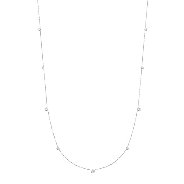 ANIA HAIE STERLING SILVER BEZEL SET CUBIC ZIRCONIA CHAIN NECKLACE