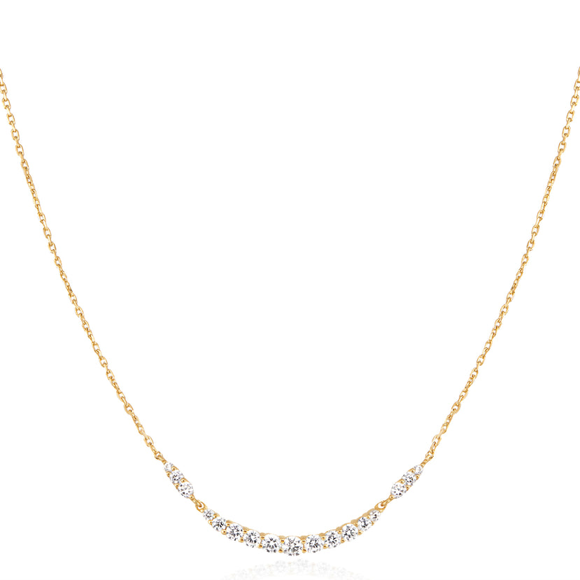 ANIA HAIE 14K GOLD PLATED ON STERLING SILVER GOLD ARC PAVE NECKLACE