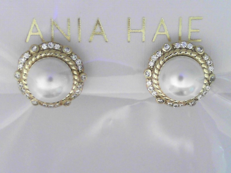 ANIA HAIE 14K GOLD PLATED ON STERLING SILVER GOLD SHELL BLOOM STUD EARRINGS