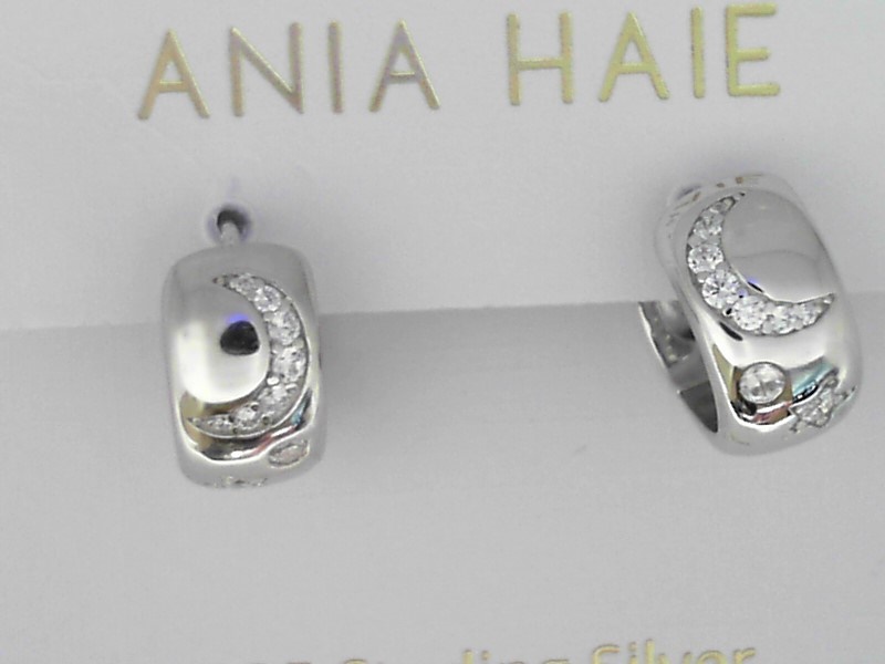 ANIA HAIE STERLING SILVER SILVER CELESTIAL CHUNKY HOOP EARRINGS