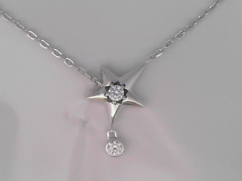 ANIA HAIE STERLING SILVER SPARKLING STAR DROP NECKLACE